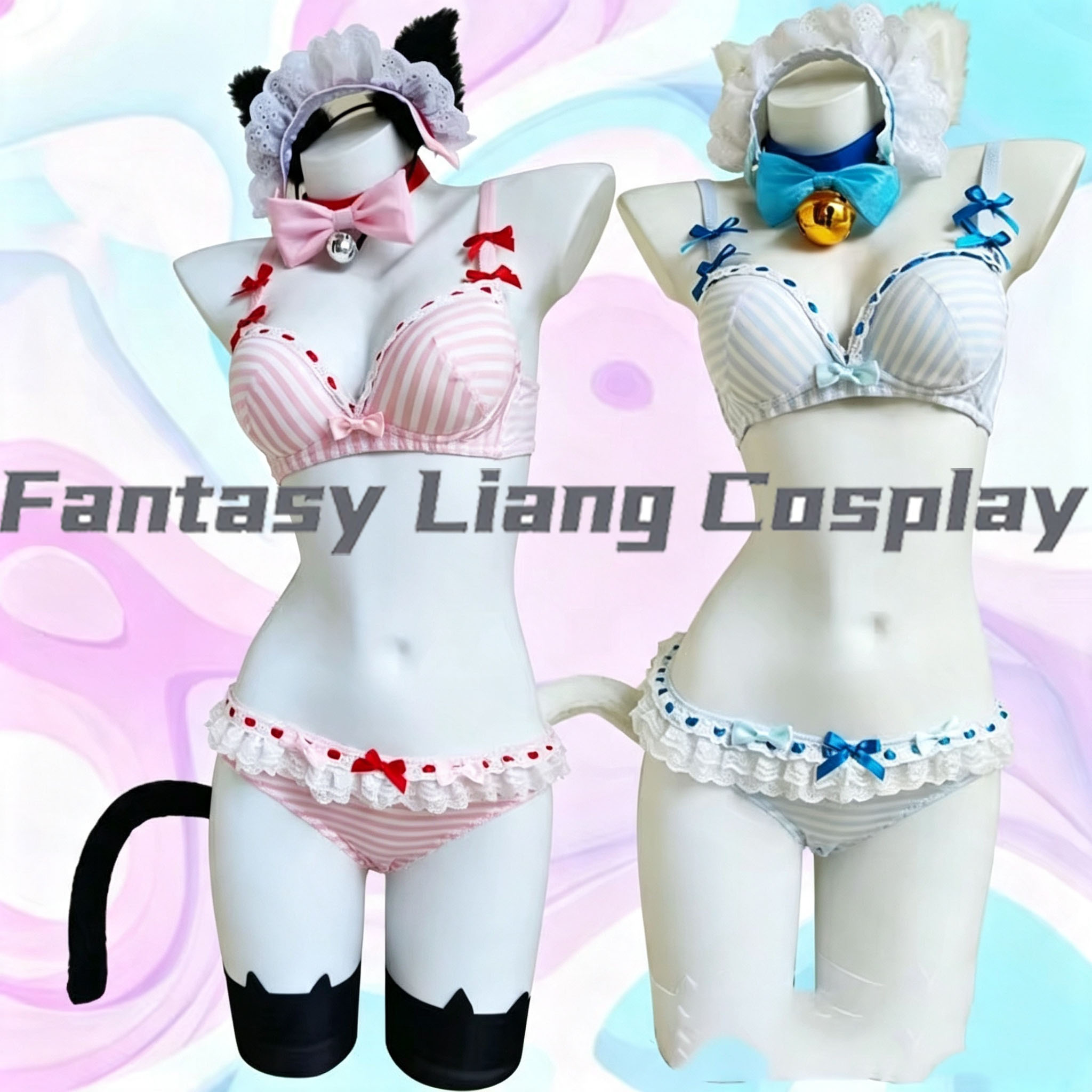 Anime Cosplay Cat - NEKOPARA Chocola 바닐라 코스프레 의상 여성용