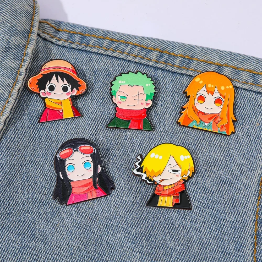 Anime Cosplay Luffy - 5개 귀여운 애니메이션 만화 브로치 재미있는
