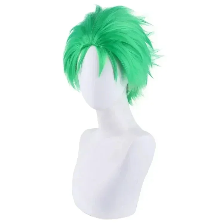 애니메이션 슬리크백 그린 짧은 레이어 가발, 로로노아  - Cosplay Anime Zoro 리뷰 및 가격
