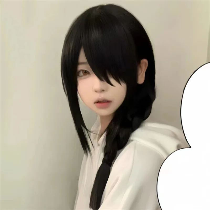 애니메이션 체인소맨 나유타 성인 코스프레 가발 검정 긴 - Anime Cosplay Chainsaw Man 리뷰 및 가격