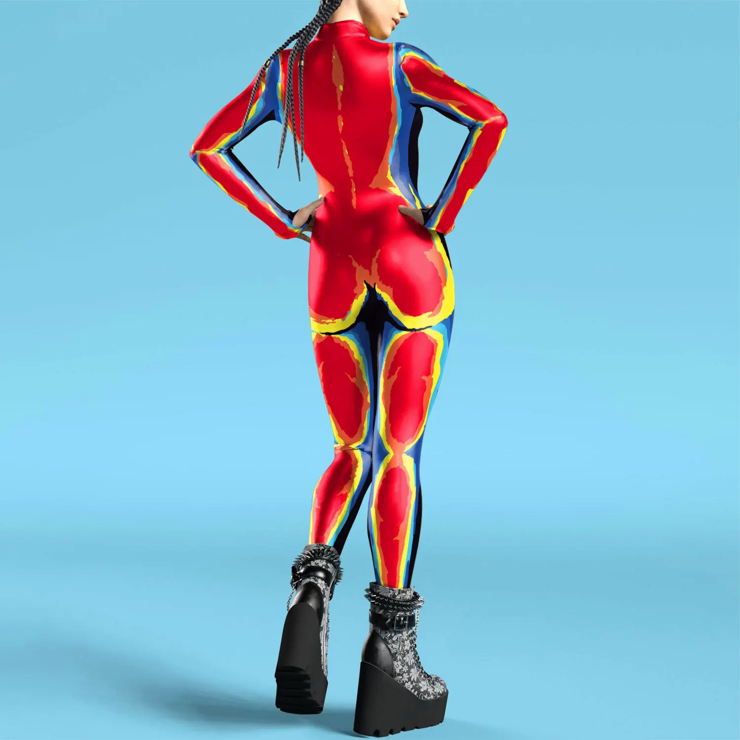 여성 3D 인쇄 Zentai Bodysuit 다채로운  - Anime Cosplay Images 리뷰 및 가격