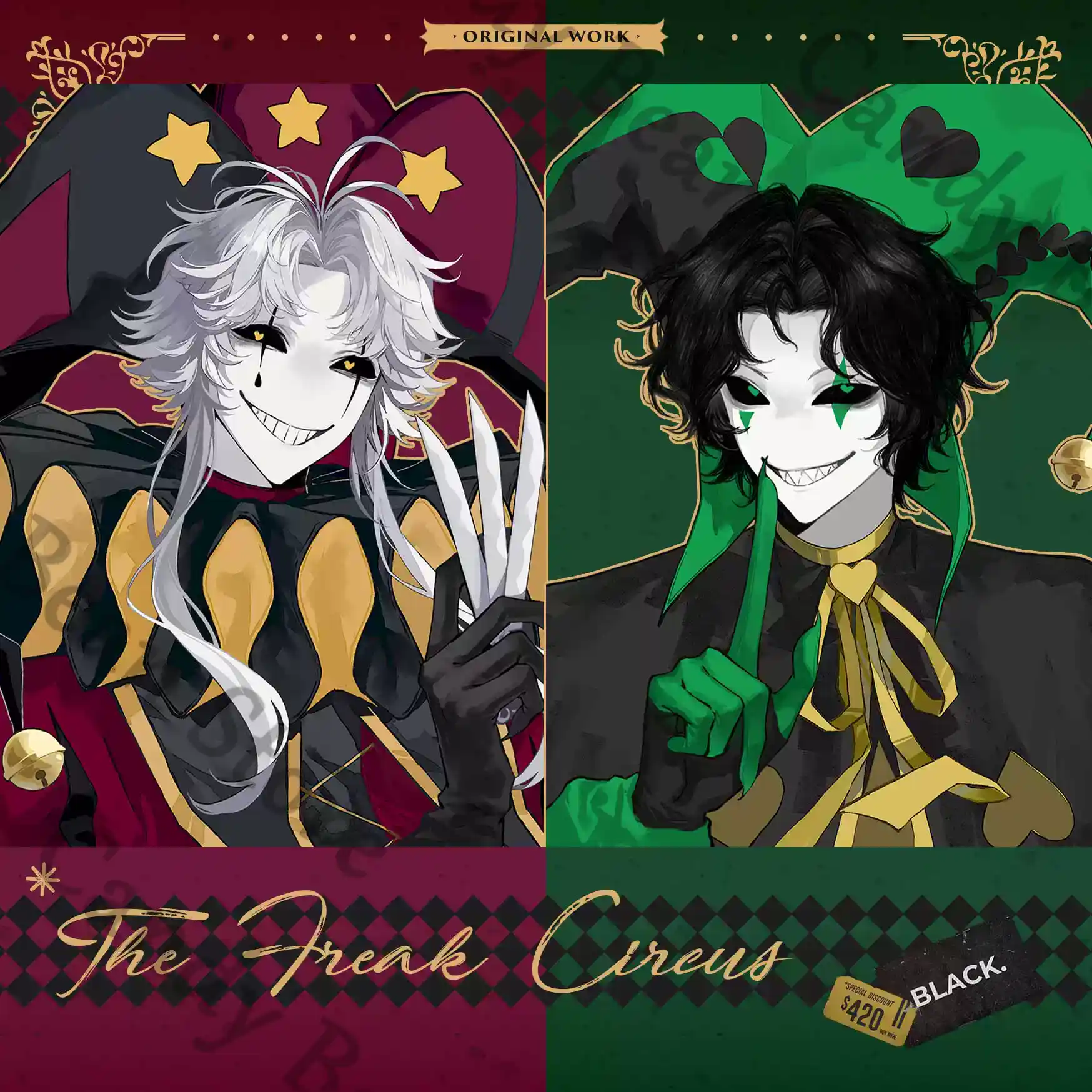 애니메이션 ‌ 프리크 서커스 피에로 할리퀸 코스프레 플 - Anime Cosplay Images 리뷰 및 가격