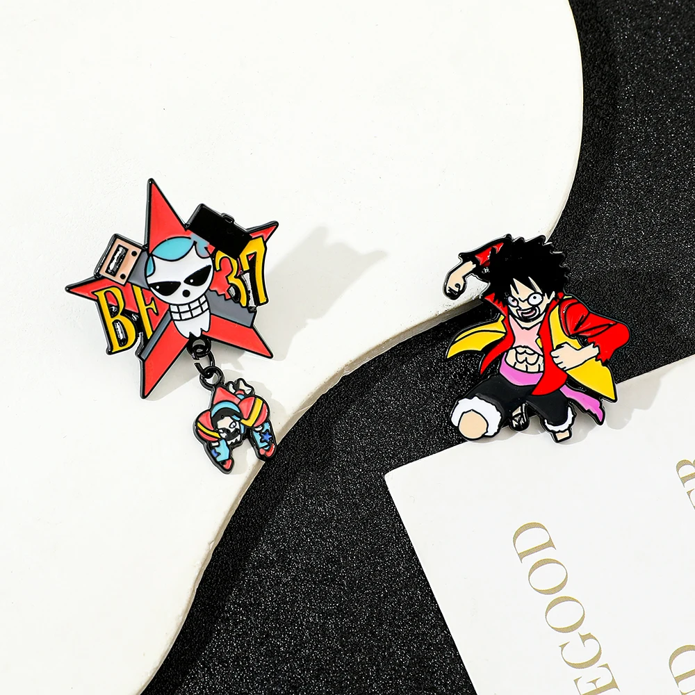 2 Pcs 크리 에이 티브 애니메이션 브로치 재미 있은 - Anime Cosplay Luffy 리뷰 및 가격