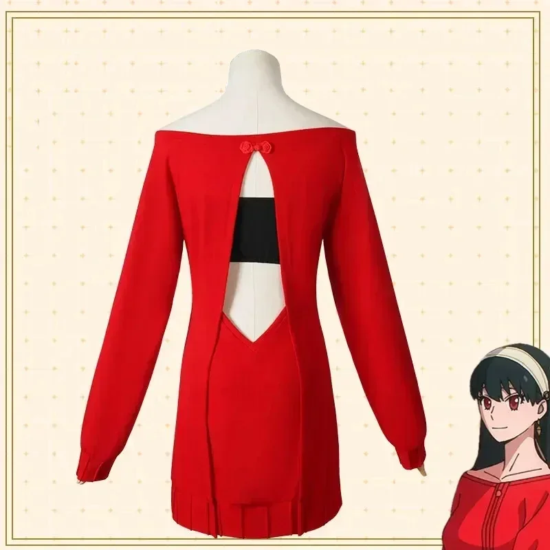 Yor Forger 코스프레 긴 빨간색 뜨개질 스웨터  - Anime Cosplay Yor 리뷰 및 가격