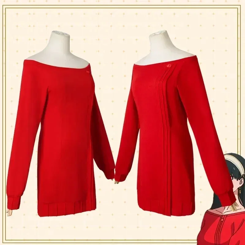 Yor Forger 코스프레 긴 빨간색 뜨개질 스웨터  - Anime Cosplay Yor 리뷰 및 가격