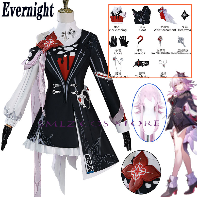 Newly Evernight Cosplay Honkai - Women Anime Cosplay 리뷰 및 가격