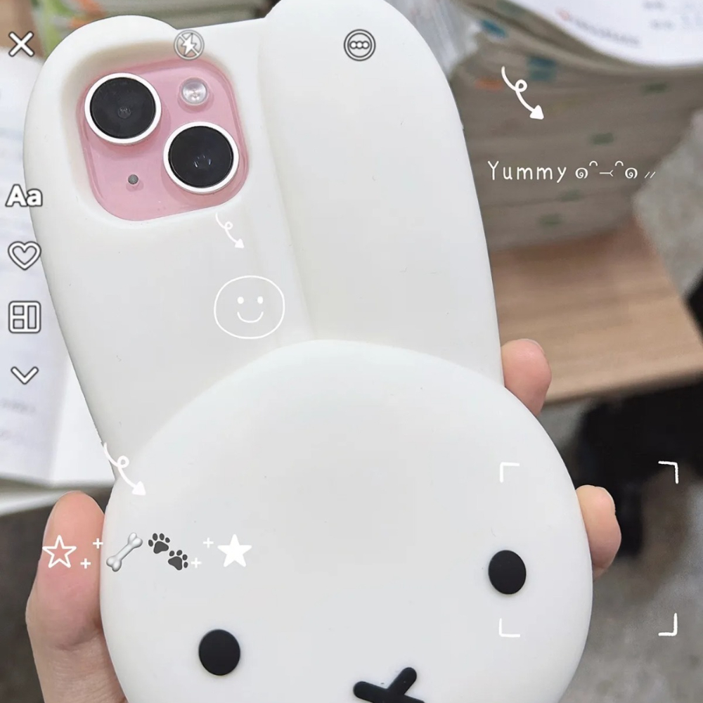 Miffy 토끼 흰색 실리콘 전화 케이스 만화 큰 귀  - Anime Cosplay Images 리뷰 및 가격